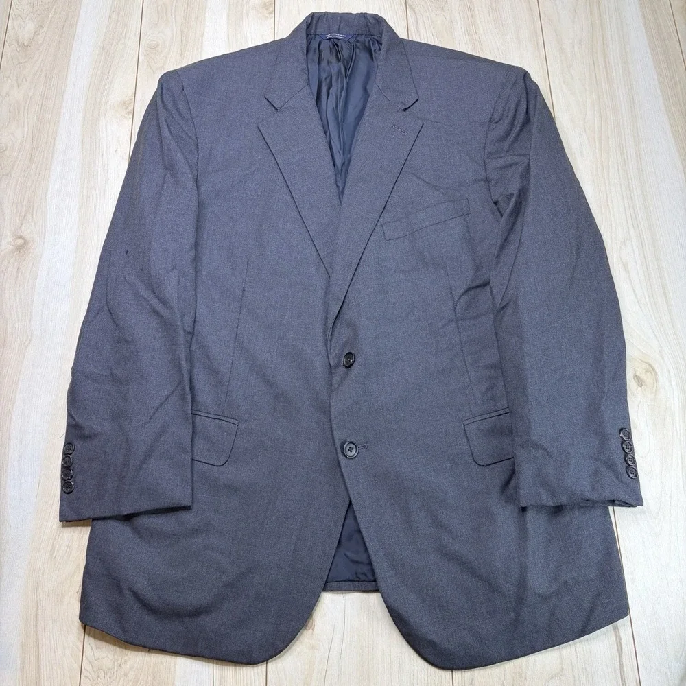 Brooks Brothers Golden Fleece Gray Twill Wool Blazer Mens 46L